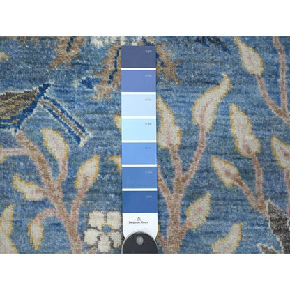 Oushak And Peshawar Wool Hand Knotted Rug Blue No Border 2.6X8.2 -O089164