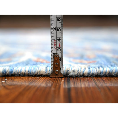 Oushak And Peshawar Wool Hand Knotted Rug Blue No Border 2.6X8.2 -O089164