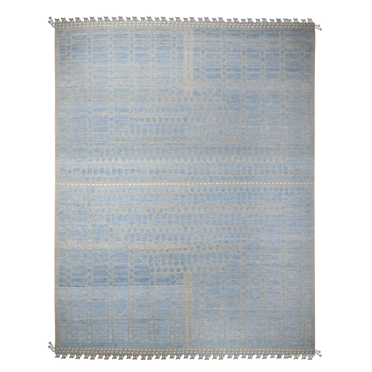 Blue 11'9" x 15'1" Tribal & Geometric Hand knotted Wool Rug - Sku: O089169