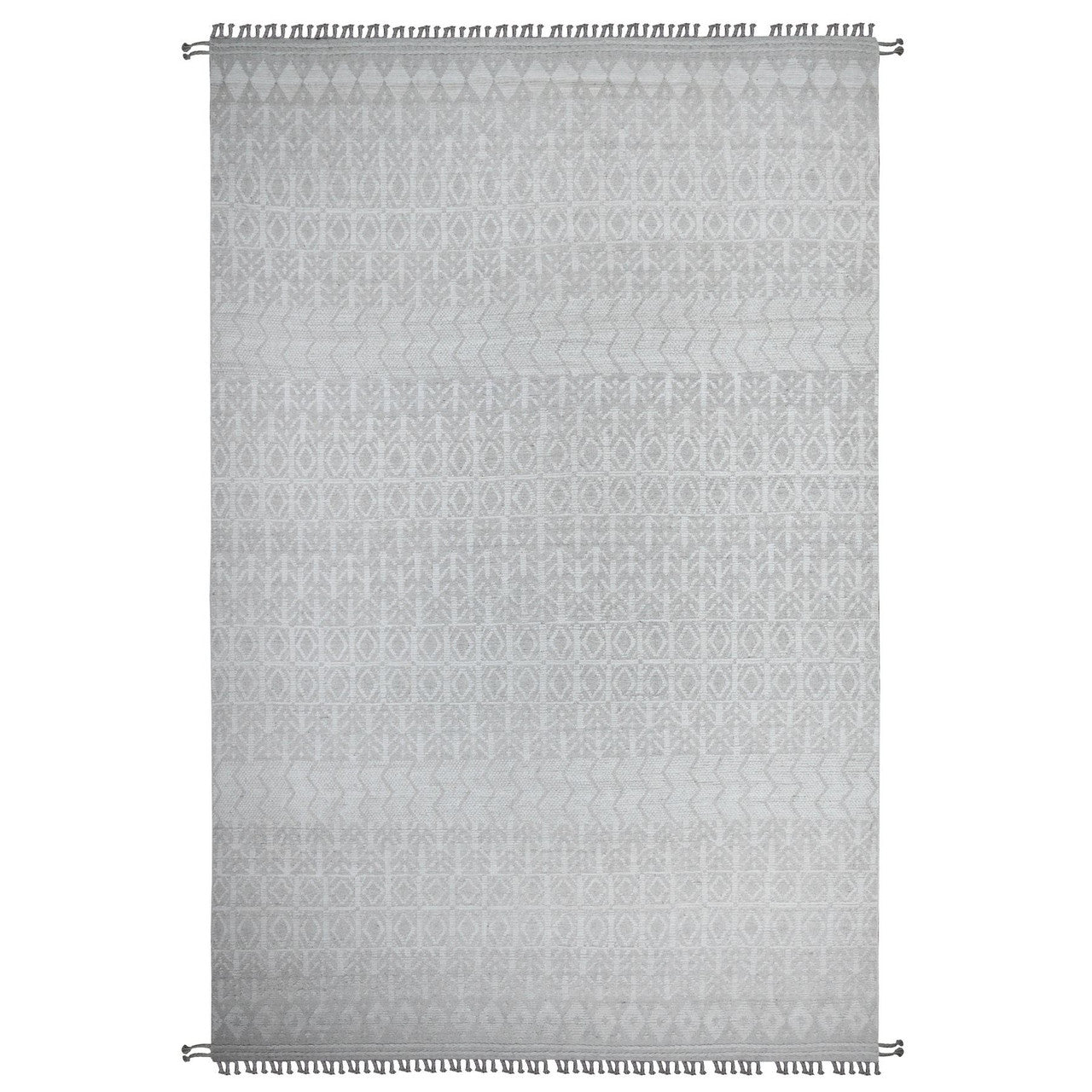 Ivory 9'9" x 15'4" Tribal & Geometric Hand knotted Wool Rug - Sku: O089173
