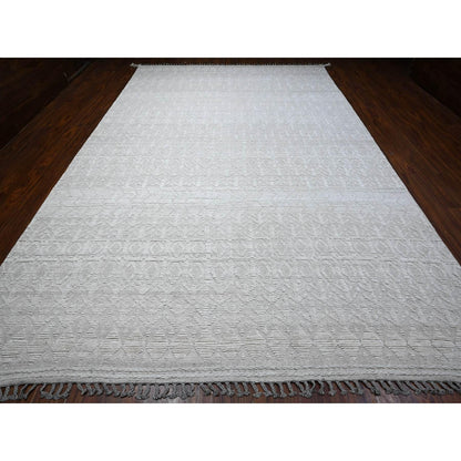 Tribal & Geometric Wool Hand Knotted Rug Ivory No Border 9.9X15.4 -O089173