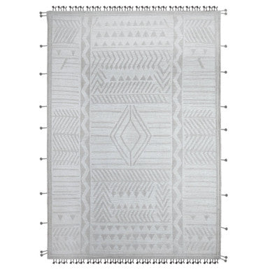 Tribal & Geometric Wool Hand Knotted Rug Ivory No Border 9.11X14.2 -O089174