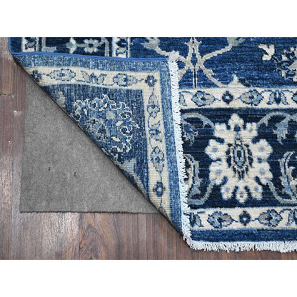 Oushak And Peshawar Wool Hand Knotted Rug Blue Blue 5.11X8.10 -O089176