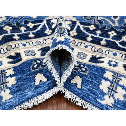 Oushak And Peshawar Wool Hand Knotted Rug Blue Blue 11.10X14.5 -O089177