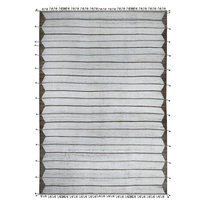 Tribal & Geometric Wool Hand Knotted Rug Ivory Ivory 10.0X14.5 -O089178