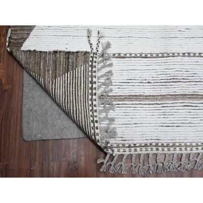 Tribal & Geometric Wool Hand Knotted Rug Ivory Ivory 10.0X14.5 -O089178