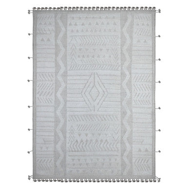 Tribal & Geometric Wool Hand Knotted Rug Grey No Border 8.10X12.3 -O089182