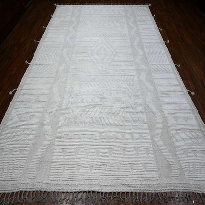 Tribal & Geometric Wool Hand Knotted Rug Grey No Border 8.10X12.3 -O089182