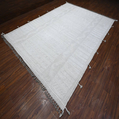 Tribal & Geometric Wool Hand Knotted Rug Grey No Border 8.10X12.3 -O089182