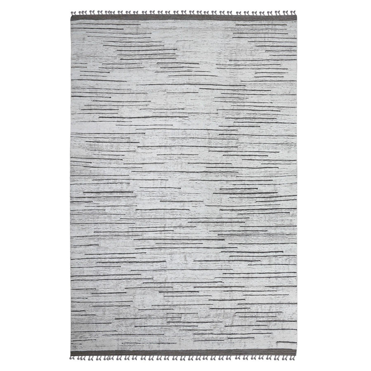 Ivory 8'11" x 13'2" Tribal & Geometric Hand knotted Wool Rug - Sku: O089190