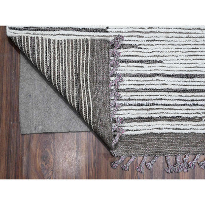 Tribal & Geometric Wool Hand Knotted Rug Ivory No Border 8.11X13.2 -O089190