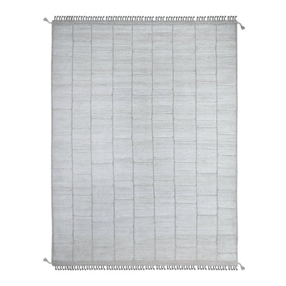 Tribal & Geometric Wool Hand Knotted Rug Ivory No Border 8.0X10.7 -O089191