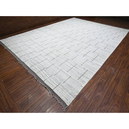 Tribal & Geometric Wool Hand Knotted Rug Ivory No Border 11.11X16.2 -O089193