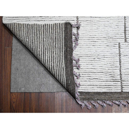 Tribal & Geometric Wool Hand Knotted Rug Ivory No Border 11.11X16.2 -O089193
