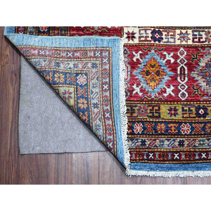 Kazak Wool Hand Knotted Rug Blue Red 10.2X13.8 -O089198