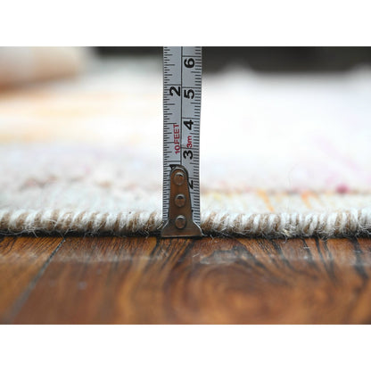 Tribal & Geometric Wool Hand Knotted Rug Pink No Border 5.0X8.4 -O089205