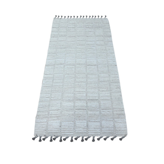 Tribal & Geometric Wool Hand Knotted Rug Ivory No Border 2.10X5.6 -O089207