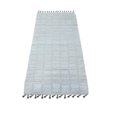 Tribal & Geometric Wool Hand Knotted Rug Ivory No Border 2.10X5.6 -O089207