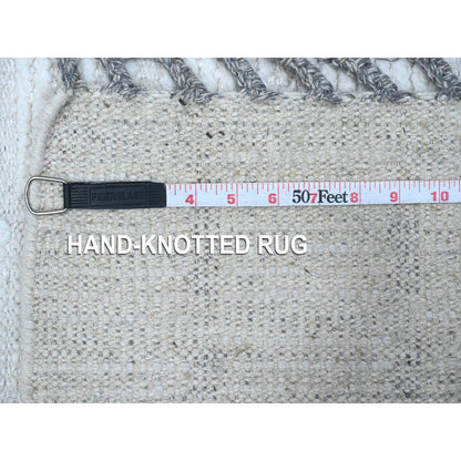 Tribal & Geometric Wool Hand Knotted Rug Ivory No Border 2.10X5.6 -O089207
