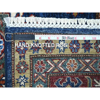 Kazak Wool Hand Knotted Rug Blue Red 6.0X6.5 -O089212