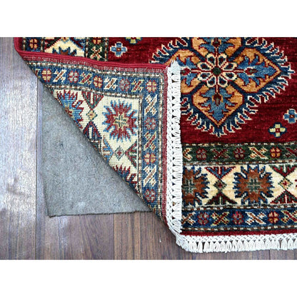 Kazak Wool Hand Knotted Rug Red Ivory 2.8X7.0 -O089216