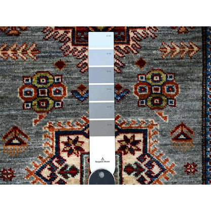 Kazak Wool Hand Knotted Rug Grey Ivory 2.5X6.10 -O089219