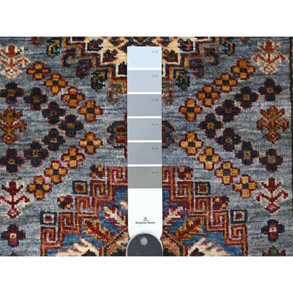 Kazak Wool Hand Knotted Rug Grey Ivory 2.6X6.2 -O089221