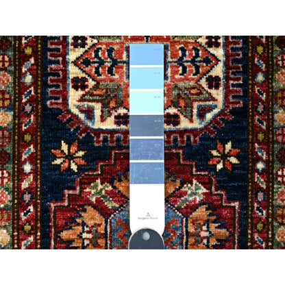 Kazak Wool Hand Knotted Rug Blue Ivory 2.7X6.4 -O089224