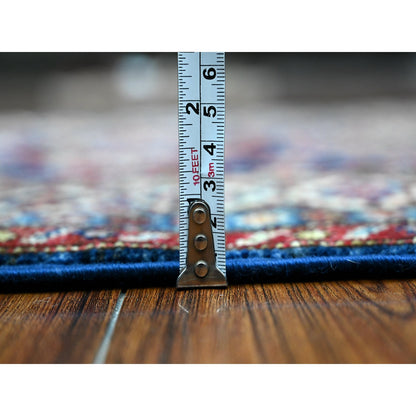 Kazak Wool Hand Knotted Rug Blue Ivory 2.7X6.4 -O089224