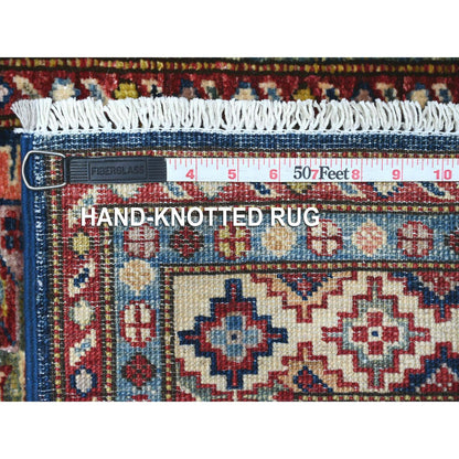 Kazak Wool Hand Knotted Rug Blue Ivory 2.7X6.4 -O089224