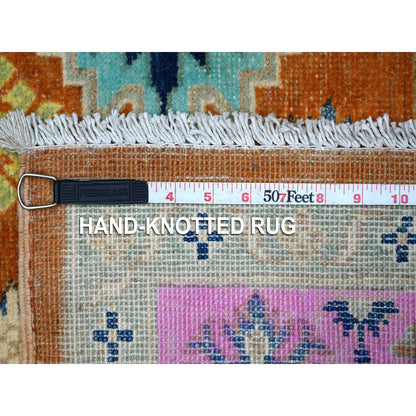 Kazak Wool Hand Knotted Rug Orange Pink 4.9X6.5 -O089230
