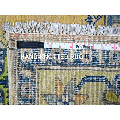 Kazak Wool Hand Knotted Rug Yellow Green 5.0X6.9 -O089231