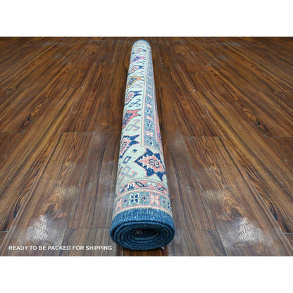 Kazak Wool Hand Knotted Rug Blue Turquoise Green 4.11X6.10 -O089232