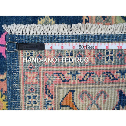 Kazak Wool Hand Knotted Rug Blue Turquoise Green 4.11X6.10 -O089232