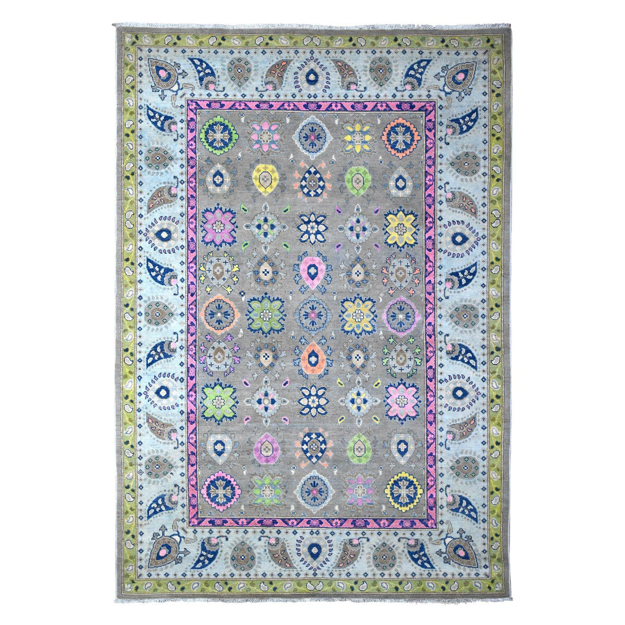 Gray 6'0" x 8'8" Kazak Hand knotted Wool Rug - Sku: O089233