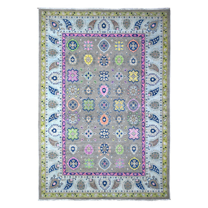 Kazak Wool Hand Knotted Rug Grey Blue 6.0X8.8 -O089233
