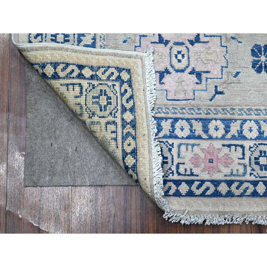 Kazak Wool Hand Knotted Rug Grey Ivory 4.9X6.9 -O089238