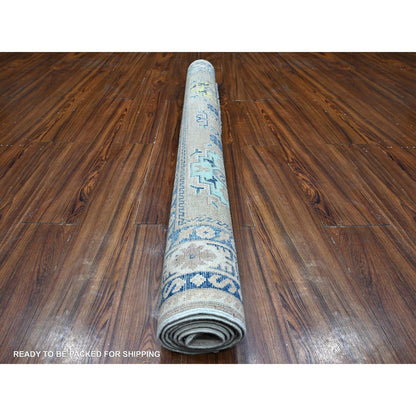 Kazak Wool Hand Knotted Rug Grey Ivory 4.9X6.9 -O089238