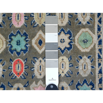 Kazak Wool Hand Knotted Rug Grey Yellow 2.9X3.11 -O089240