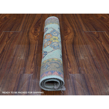 Kazak Wool Hand Knotted Rug Blue Gray 2.0X2.9 -O089246