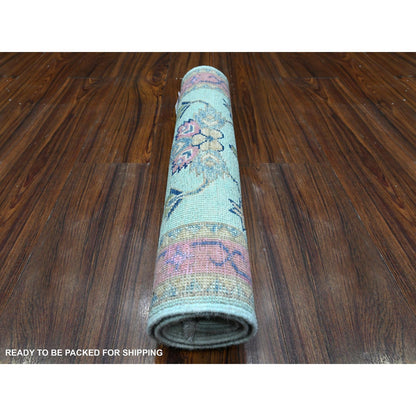 Kazak Wool Hand Knotted Rug Blue Pink 2.0X2.9 -O089248