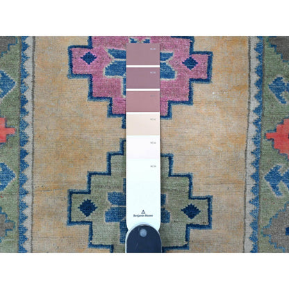 Kazak Wool Hand Knotted Rug Pink Green 2.0X2.11 -O089249