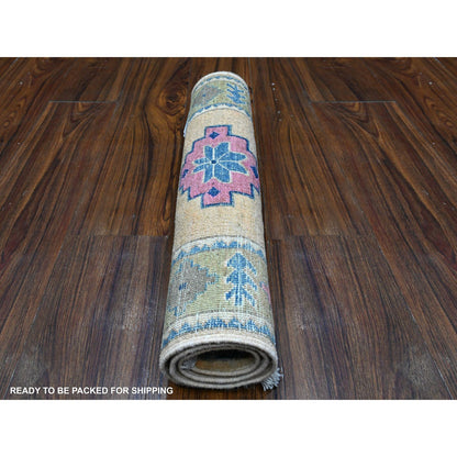 Kazak Wool Hand Knotted Rug Pink Green 2.0X2.11 -O089249