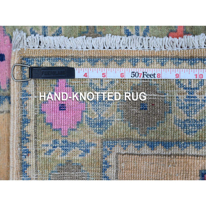 Kazak Wool Hand Knotted Rug Pink Green 2.0X2.11 -O089249