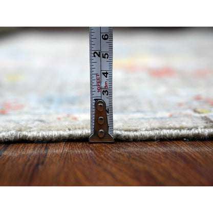 Oushak And Peshawar Wool Hand Knotted Rug Grey Gray 4.3X9.11 -O089251