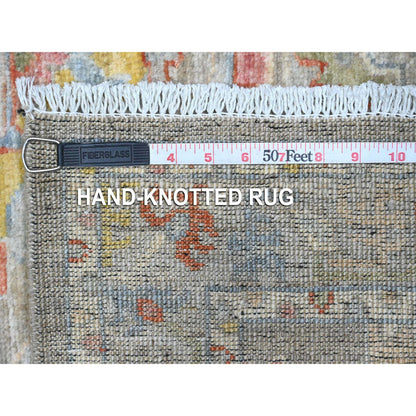 Oushak And Peshawar Wool Hand Knotted Rug Grey Gray 4.3X9.11 -O089251