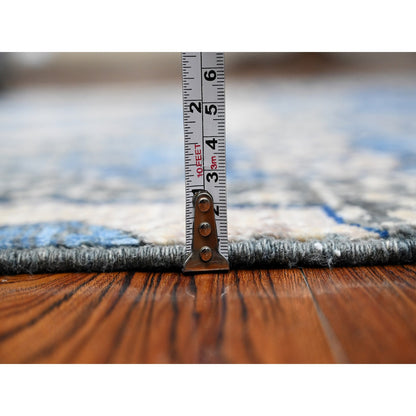 Oushak And Peshawar Wool Hand Knotted Rug Blue No Border 4.1X11.6 -O089252