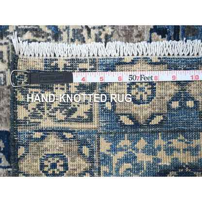 Oushak And Peshawar Wool Hand Knotted Rug Blue No Border 4.1X11.6 -O089252