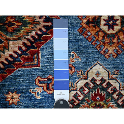 Kazak Wool Hand Knotted Rug Blue Ivory 6.0X6.3 -O089256