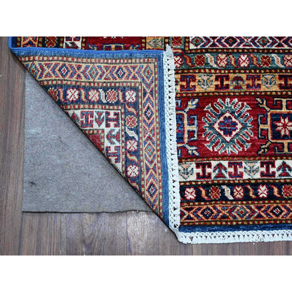 Kazak Wool Hand Knotted Rug Blue Red 8.2X8.5 -O089275